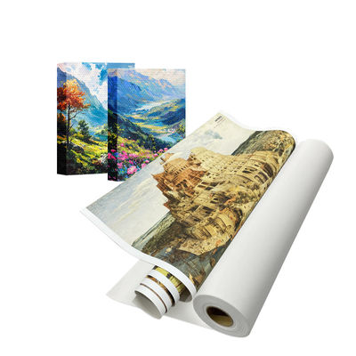 380gsm ইকো দ্রাবক ইউভি ল্যাটেক্স ইঙ্কজেট চকচকে পলিকোটন ক্যানভাস রোল