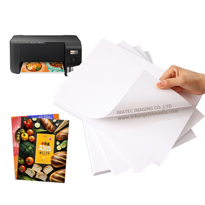পিগমেন্ট ইঙ্কজেট 135gsm সেমি-গ্লসি স্ব-আঠালো স্টিকার কাগজ