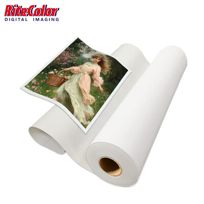 ইউভি প্রিন্টিংয়ের জন্য 380gsm ম্যাট পলিকটন ক্যানভাস রোল ম্যাট পৃষ্ঠ এবং ওয়াইড ফর্ম্যাট ইনকজেট সামঞ্জস্যের সাথে